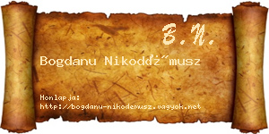 Bogdanu Nikodémusz névjegykártya